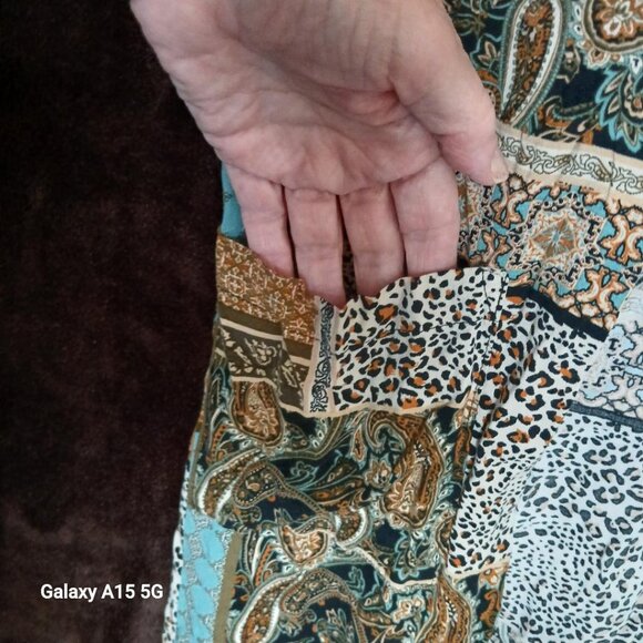 Cato Long, multi print, open front, sleeveless cardigan XL - Picture 5 of 6